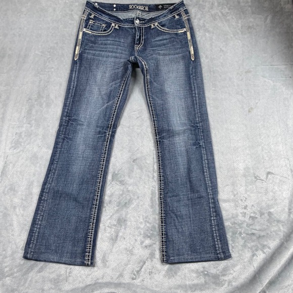 Rock & Roll Cowgirl Denim - VTG Rock and Roll Cowgirl Riding Jeans 30x36 Measure 34x30 Medium Wash Bootcut